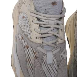 Pre Owned Yeezy x Adidas White Mesh And Suede Boost 700 Analog Sneakers Size 42