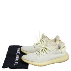 Pre Owned حذاء رياضي ييزي x أديداس بوست 350 ڨي2 باتر قماش تريكو أصفر مقاس 38 