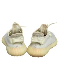 Pre Owned حذاء رياضي  ييزي x أديداس بوست 350 ڨي2 باتر قماش تريكو أصفر مقاس 38 