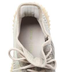 Pre Owned Yeezy x adidas Beige/Grey Knit Fabric Boost 350 V2 Citrin Low Top Sneakers Size 42
