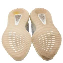 مملوكة مسبقًا Yeezy x adidas White/Grey Knit Fabric Boost 350 V2 Static Low Top Sneakers Size 42