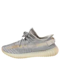 مملوكة مسبقًا Yeezy x adidas White/Grey Knit Fabric Boost 350 V2 Static Low Top Sneakers Size 42