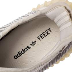 Pre Owned Yeezy x Adidas White/Grey Knit Fabric Boost 350 V2 Static Non Reflective Sneakers Size 44