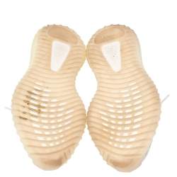 Pre Owned Yeezy x Adidas White Knit Fabric Boost 350 V2 Cream/Triple White Sneakers Size 44