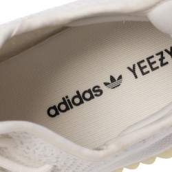 Pre Owned Yeezy x Adidas White Knit Fabric Boost 350 V2 Cream/Triple White Sneakers Size 44