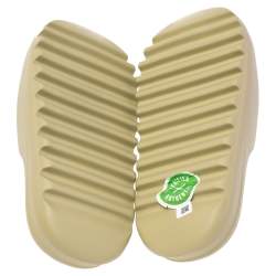 Pre Owned Yeezy x Adidas Green Rubber Resin Slides Size 46