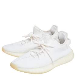 Pre Owned حذاء رياضي ييزي  x أديداس بوست 350 V2 تريبل تريكو قطن أبيض مقاس 41 1/3