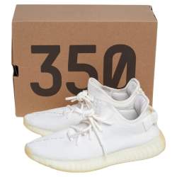 Pre Owned حذاء رياضي ييزي  x أديداس بوست 350 V2 تريبل تريكو قطن أبيض مقاس 41 1/3