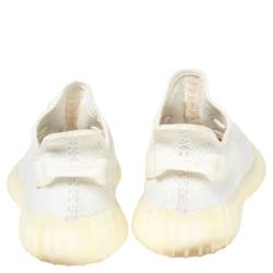 Yeezy x Adidas White Knit Fabric Boost 350 V2 Cream/Triple White Sneakers Size 43 1/3