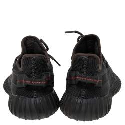 Pre Owned حذاء رياضي ييزي x أديداس بوست 350 V2  ستاتيك ريفلكتيف قماش تريكو أسود مقاس 39 1/3