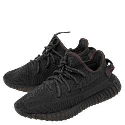 Pre Owned حذاء رياضي ييزي x أديداس بوست 350 V2  ستاتيك ريفلكتيف قماش تريكو أسود مقاس 39 1/3