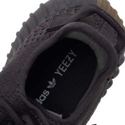 Pre Owned Yeezy x adidas Black Knit Fabric Boost 350 V2 Cinder Low Top Sneakers Size 46