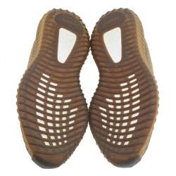 مملوكة مسبقًا Yeezy x adidas Brown Knit Fabric Boost 350 V2 Sand Taupe Low Top Sneakers Size 43 1/3