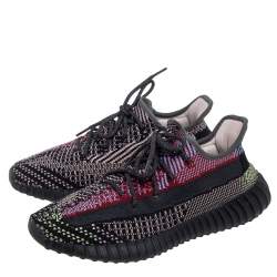 Pre Owned حذاء رياضي ييزي وأديداس بوست 350 في2 يشيل قماش تريكو متعدد الألوان مقاس 43 2/3