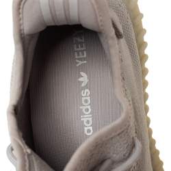 Pre Owned Yeezy x Adidas Grey Knit Fabric Boost 350 V2 Sesame Sneakers Size 42 2/3