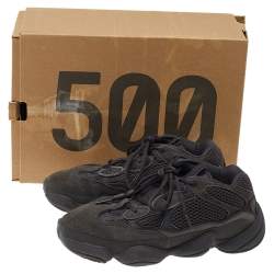 Pre Owned حذاء رياضي ييزي x اديداس ييزي 500 سويدي وشبك أسود يوتيلتي عنق منخفض مقاس 38 2/3