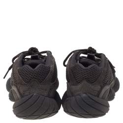 Pre Owned حذاء رياضي ييزي x اديداس ييزي 500 سويدي وشبك أسود يوتيلتي عنق منخفض مقاس 38 2/3