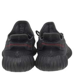 مملوكة مسبقًا Yeezy x adidas Black Knit Fabric Boost 350 V2 Non-Reflective Low Top Sneakers Size 44