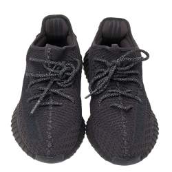 Pre Owned حذاء رياضي ييزي x أديداس بوست 350 V2 ستاتك قماش تريكو أسود بعنق منخفض مقاس 42