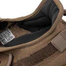 Pre Owned Yeezy x adidas Brown Cotton Knit Boost 350 V2 Earth Sneakers Size 43 2/3