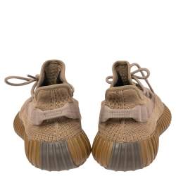 Pre Owned Yeezy x adidas Brown Cotton Knit Boost 350 V2 Earth Sneakers Size 43 2/3