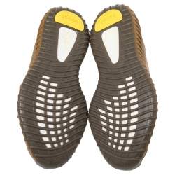 Pre Owned Yeezy x adidas Brown Cotton Knit Boost 350 V2 Earth Sneakers Size 43 2/3