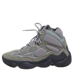 Pre Owned Yeezy x Adidas Grey Suede and Neoprene Yeezy 500 Mist Slate High Sneakers Size 46