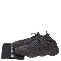 Pre Owned Yeezy x Adidas Black Mesh And Suede 500 Utility Sneakers Size 46 2/3