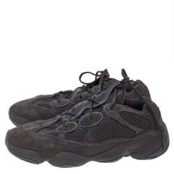 Pre Owned Yeezy x Adidas Black Mesh And Suede 500 Utility Sneakers Size 46 2/3