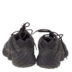 Pre Owned Yeezy x Adidas Black Mesh And Suede 500 Utility Sneakers Size 46 2/3