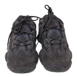 Pre Owned Yeezy x Adidas Black Mesh And Suede 500 Utility Sneakers Size 46 2/3