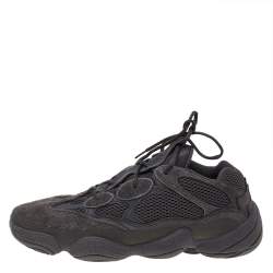 Pre Owned Yeezy x Adidas Black Mesh And Suede 500 Utility Sneakers Size 46 2/3