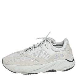 Pre Owned Yeezy x adidas Grey/Green Mesh And Suede Boost 700 Salt Sneakers Size 46 2/3