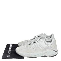 Pre Owned Yeezy x adidas Grey/Green Mesh And Suede Boost 700 Salt Sneakers Size 46 2/3