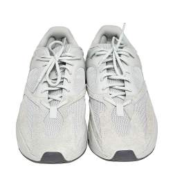 Pre Owned Yeezy x adidas Grey/Green Mesh And Suede Boost 700 Salt Sneakers Size 46 2/3