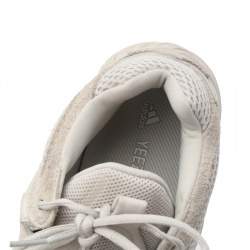 Pre Owned adidas Yeezy Beige/White Mesh And Suede 500 Bone Sneakers Size 46.5