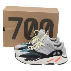 Pre Owned Yeezy x Adidas Multicolor Mesh, Leather, And Suede Boost 700 Wave Runner Sneakers Size 44 2/3