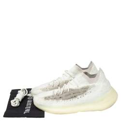 Pre Owned Yeezy x adidas Mint Green/Grey Knit Fabric Boost 380 Calcite Glow Sneakers Size 44 2/3