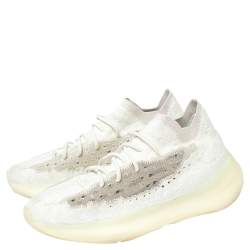 Pre Owned Yeezy x adidas Mint Green/Grey Knit Fabric Boost 380 Calcite Glow Sneakers Size 44 2/3