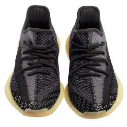 Pre Owned Yeezy x Adidas Black/Blue Knit Fabric Boost 350 V2 Asriel Sneakers Size 39 1/3
