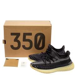 Pre Owned Yeezy x Adidas Black/Blue Knit Fabric Boost 350 V2 Asriel Sneakers Size 39 1/3