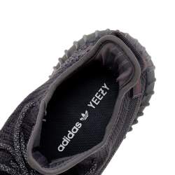 Pre Owned Yeezy x Adidas Black Knit Fabric Boost 350 V2 Static Non Reflective Sneakers Size 40 2/3