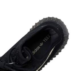 Pre Owned Yeezy x Adidas Core Black/White Knit Fabric Boost 350 V2 Sneakers Size 43 1/3