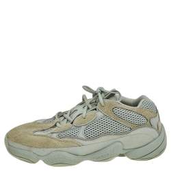 Pre Owned حذاء رياضي ييزي x أديداس 500 سولت سويدي وشبكة رصاصي مقاس 42 2/3