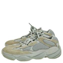 Pre Owned حذاء رياضي ييزي x أديداس 500 سولت سويدي وشبكة رصاصي مقاس 42 2/3