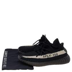 Pre Owned حذاء رياضي ييزي x أديداس بوست 50 V2 قماش تريكو أبيض/أسود عنق منخفض مقاس 42