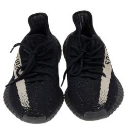 Pre Owned حذاء رياضي ييزي x أديداس بوست 50 V2 قماش تريكو أبيض/أسود عنق منخفض مقاس 42