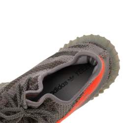 Pre Owned حذاء رياضي ييزي x أديداس بوست 350 V2 بيلوغا قماش تريكو رصاصي/برتقالي عنق منخفض مقاس 41 1/3