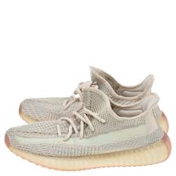 Pre Owned Yeezy x Adidas Multicolor Knit Fabric Boost 350 V2 Citrin Sneakers Size 40 2/3