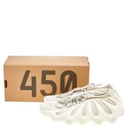 Pre Owned Yeezy x Adidas Off-White Knit Fabric 450 Cloud White Sneakers Size 40